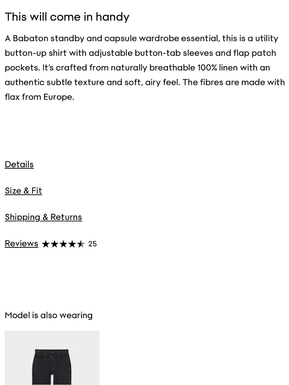 ARITZIA BABATON 100% Linen Utility Button Down White Shirt - Picture 8 of 10